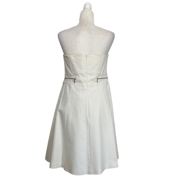 Karen Millen Strapless Tailored Cotton Dress in Ivory Off White NWT with Straps - Picture 7 of 12